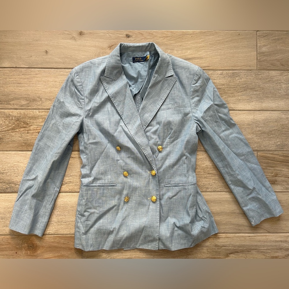 Vintage 90s-2000 Polo Ralph Lauren tailored women’s blazer nautical gold buttons